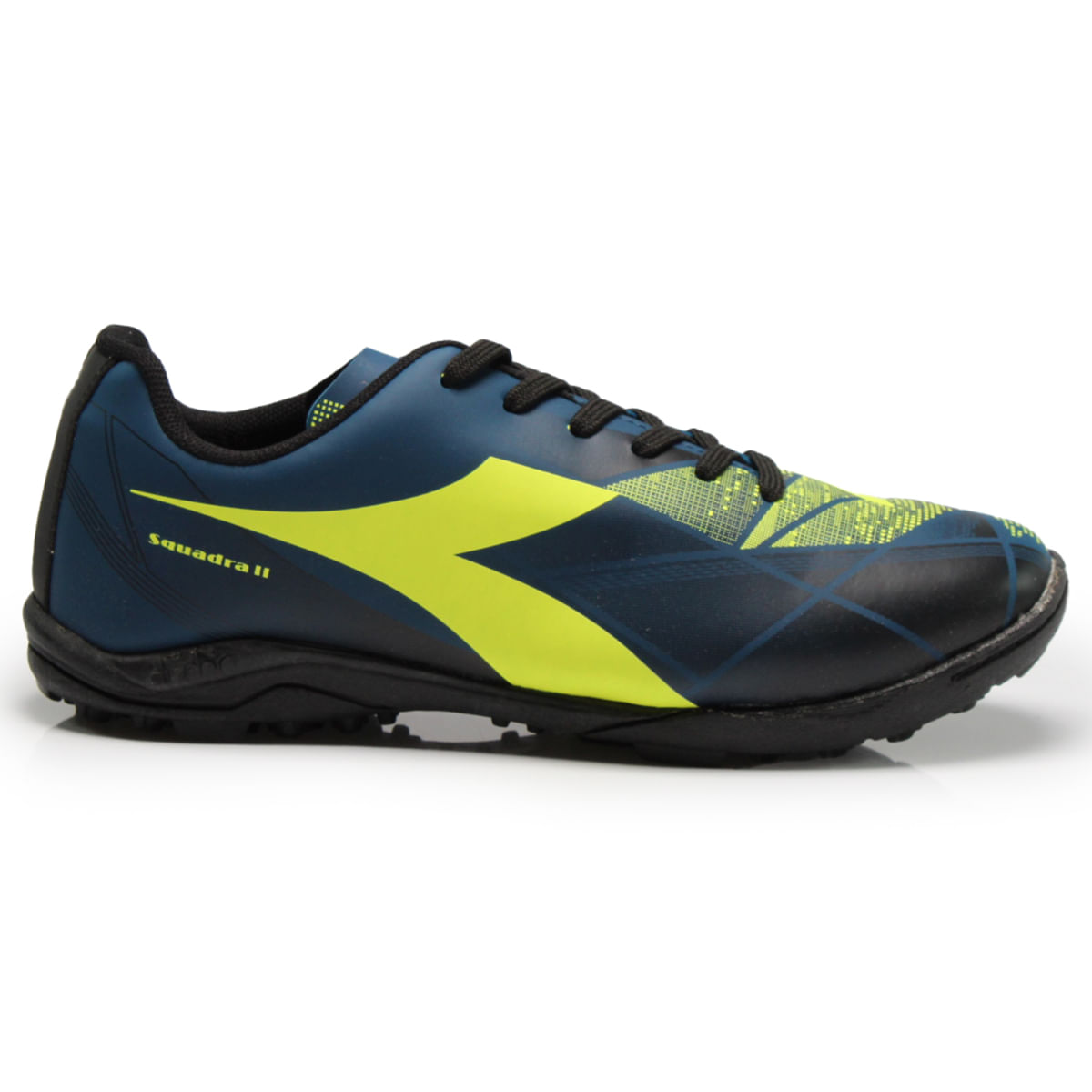 Diadora Chuteira DFAF008-02 SQUADRA II SCTY AzulPretoAmarelo Neon Sint -3-